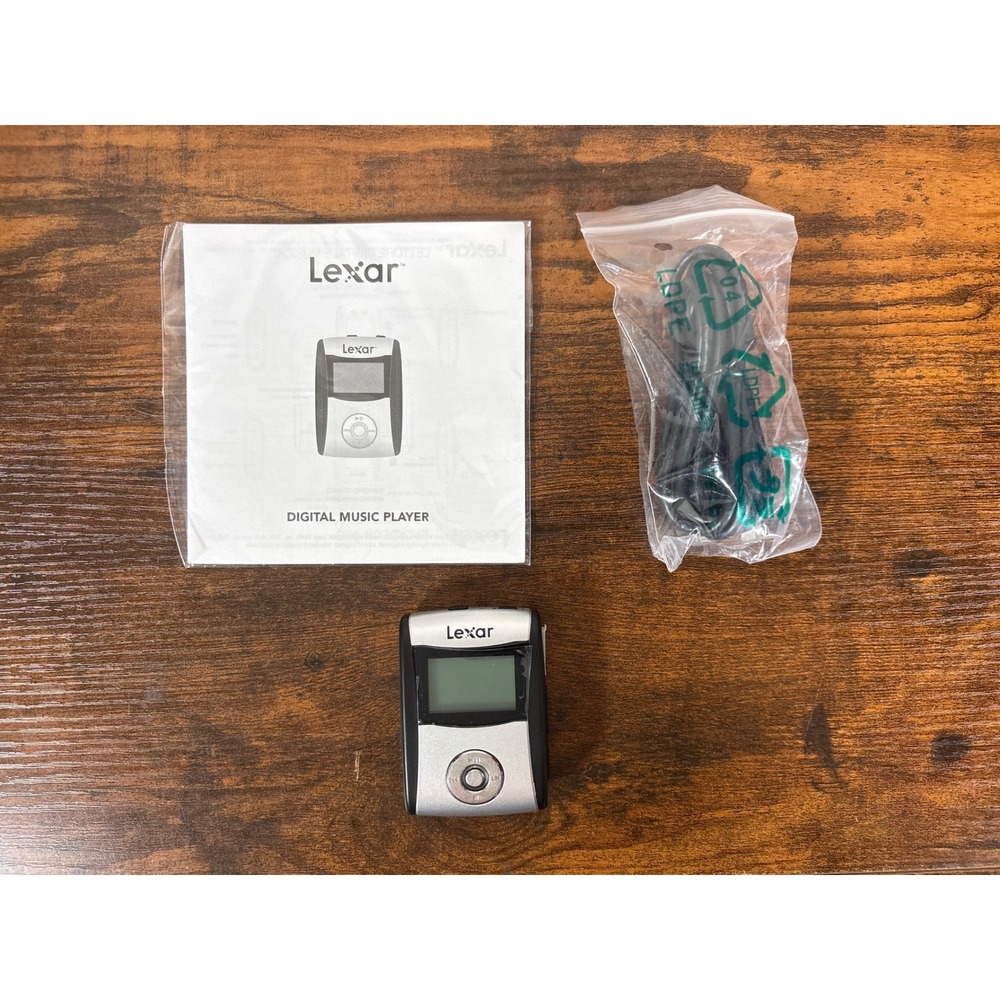 Lexar Digital Music Player Silver Black MP3 Player MDA256-100 with Manual Cable